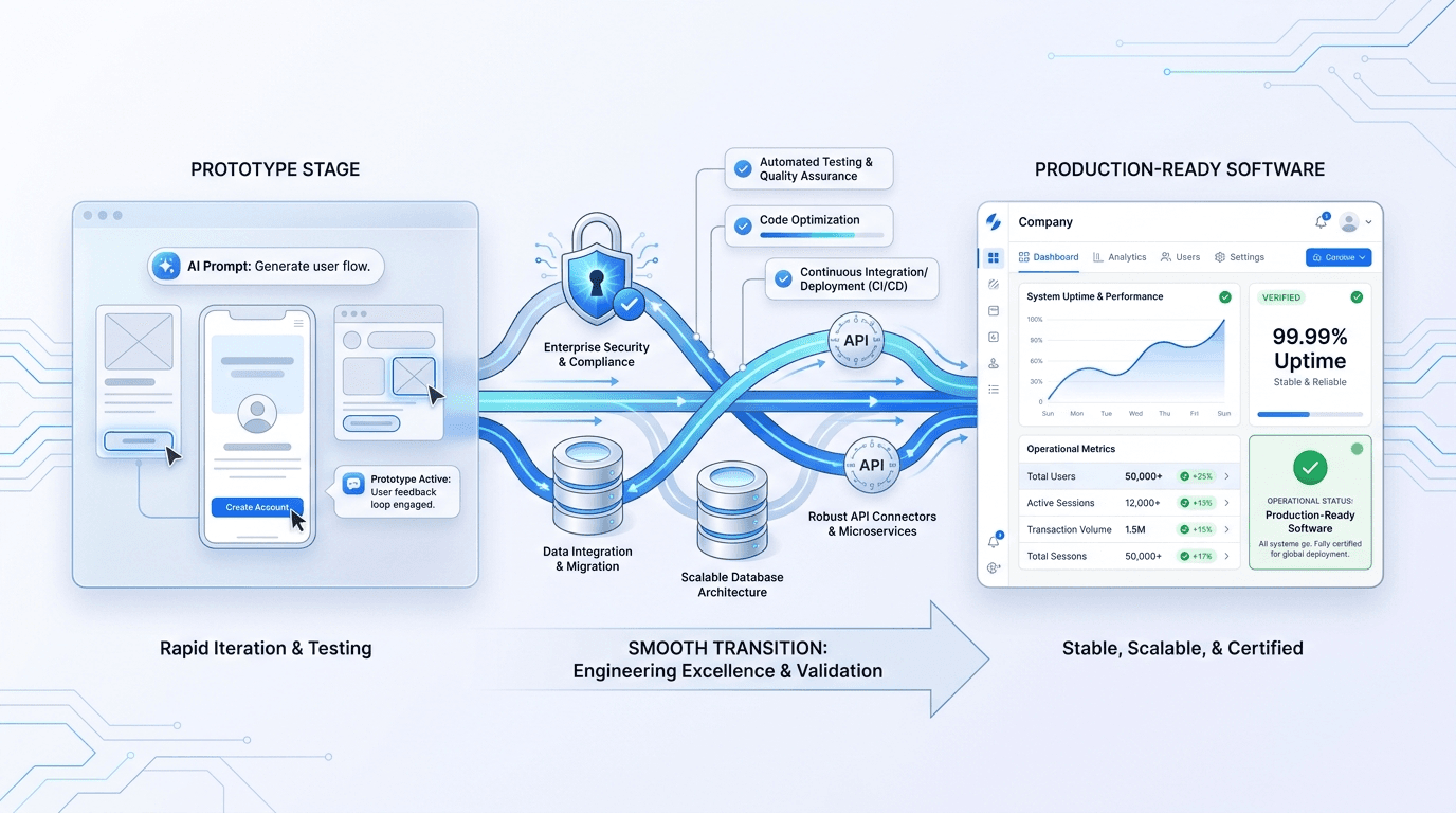 Prototype-to-production — hardening early builds into production-ready products
